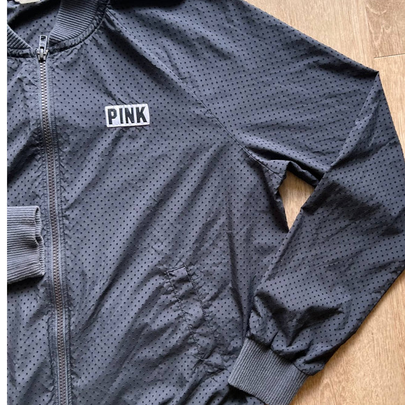 Victoria's Secret Lightweight Black Mesh Zip Up Windbreaker XS - Picture 2 of 8